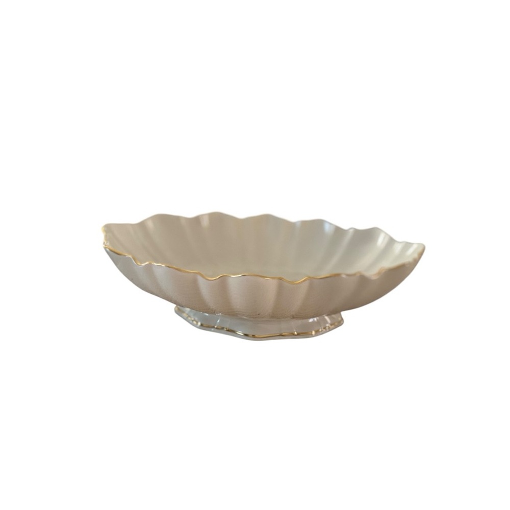 Vintage Lenox Oval Scalloped Fluted Pedestal Bowl